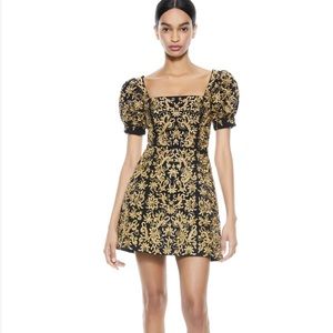 Alice and Olivia Kristian Embroidered Mini Dress